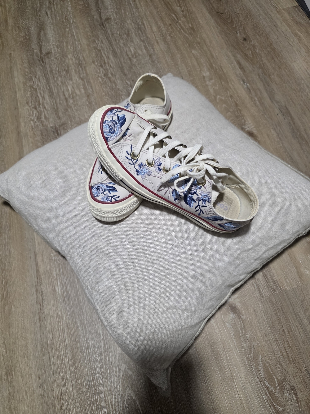 Converse Chuck Taylor Floral Embroidered Leather Low-Top Sneakers